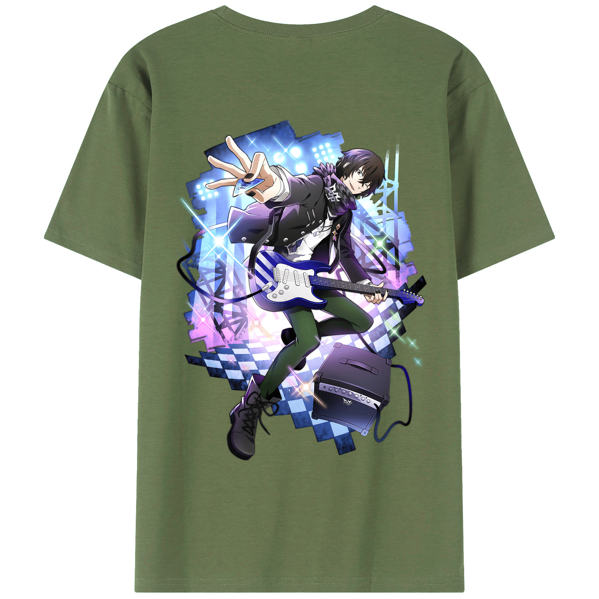 （画像用） 文豪ストレイドッグス Bungo Stray Dogs 綿100％ メンズ半袖Tシャツ（バックプリント） 通気性